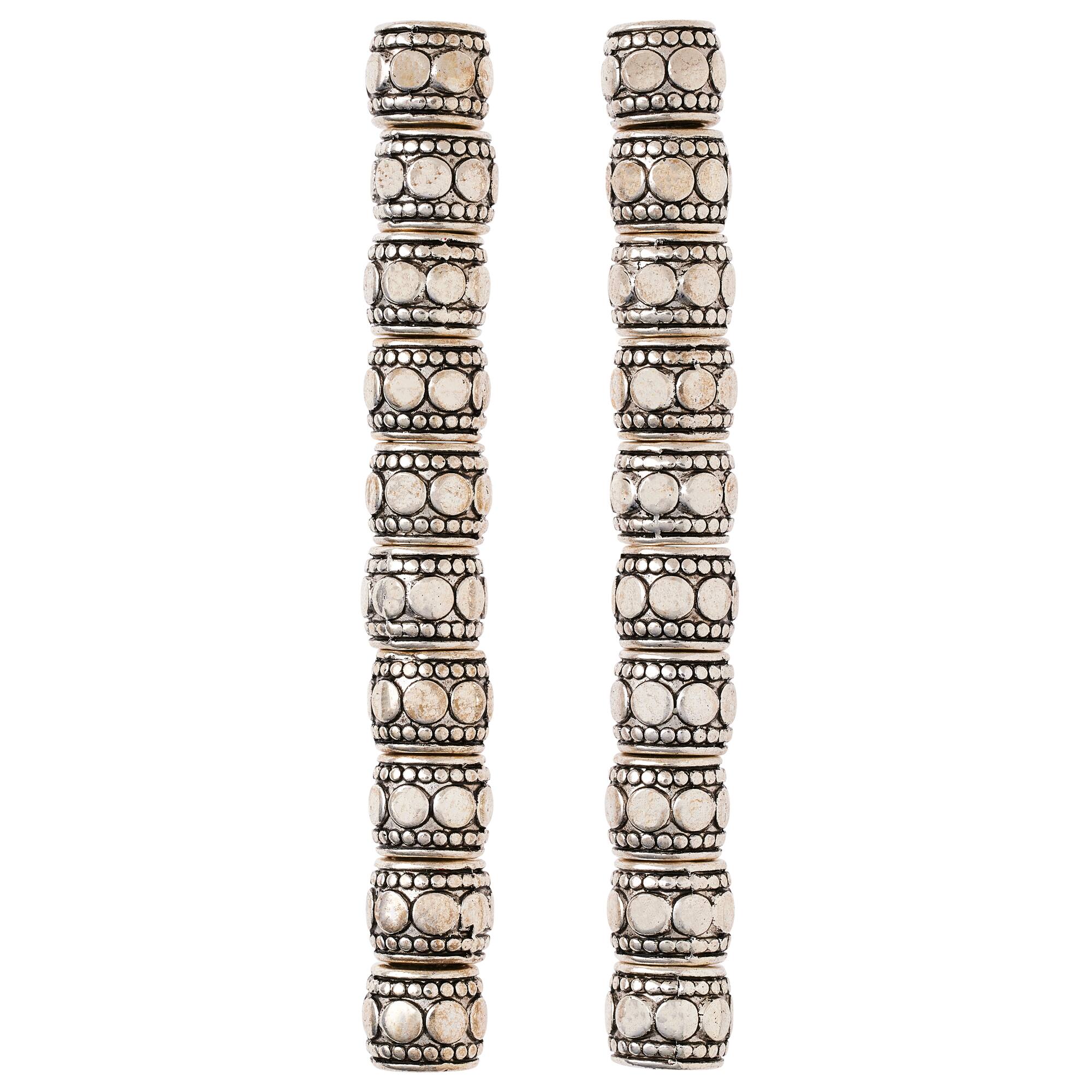 Sterling Silver Plated Tube Beads, 7mm by Bead Landing™